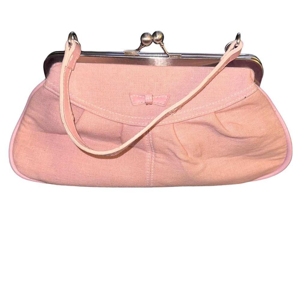 Pink clutch with handle bag